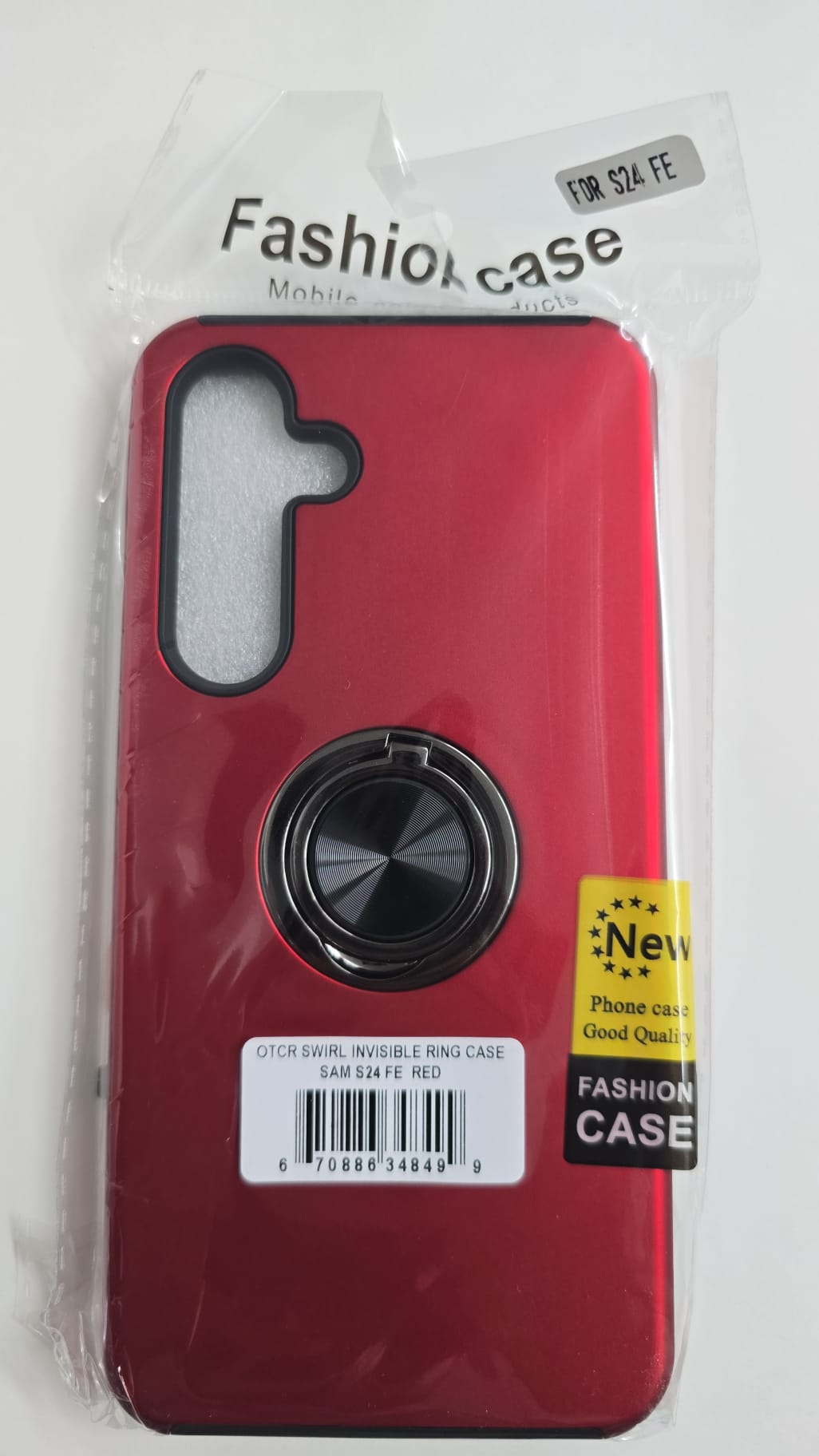 Samsung Galaxy S24 FE Swirl Invisible Ring Case - OTCR Red