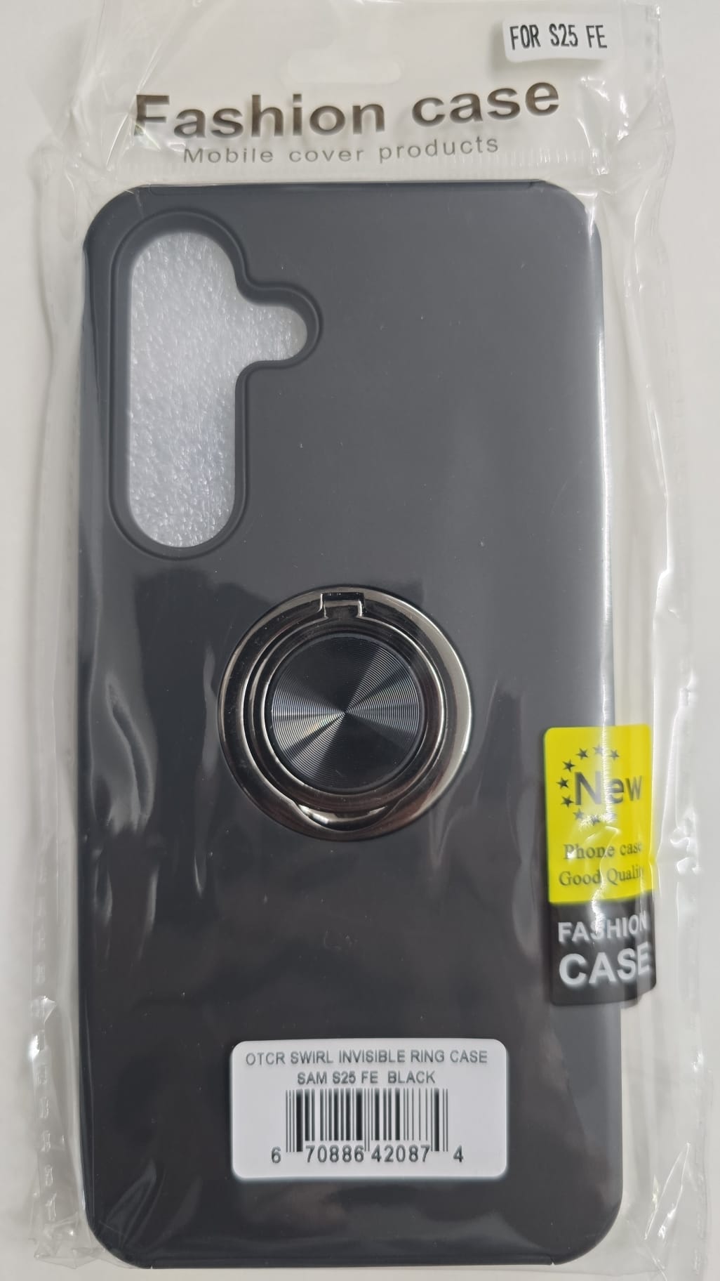 Samsung Galaxy S25 FE Swirl Invisible Ring Case - OTCR Black