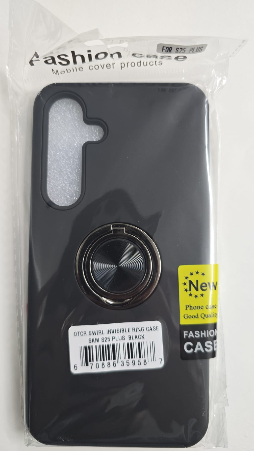 Samsung Galaxy S25 Plus Swirl Invisible Ring Case - OTCR Black