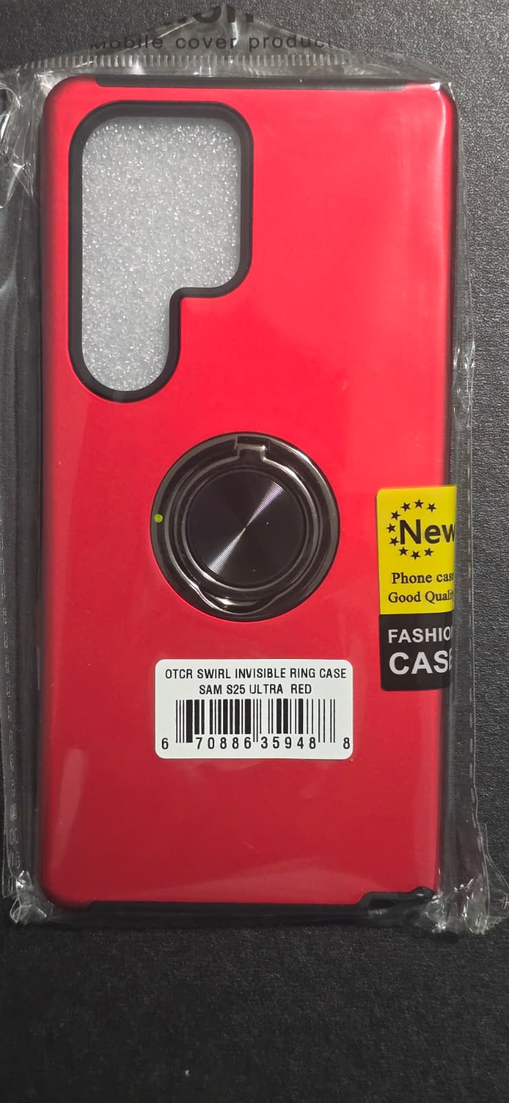 Samsung Galaxy S25 Ultra Swirl Invisible Ring Case - OTCR Red