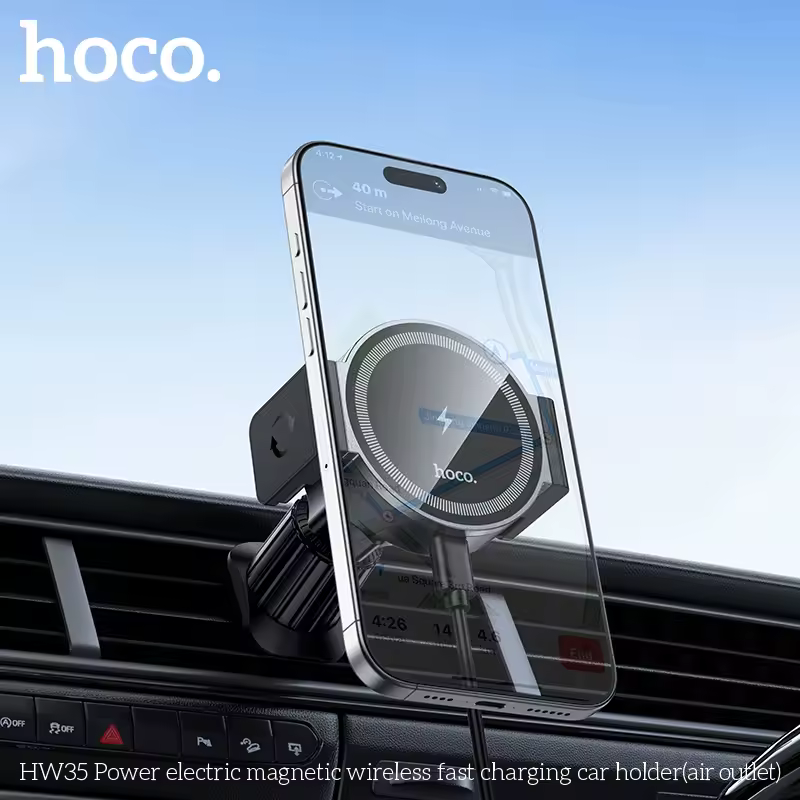 hoco. Magnetic Wireless Fast Charging Car Holder HW35 - Image 4